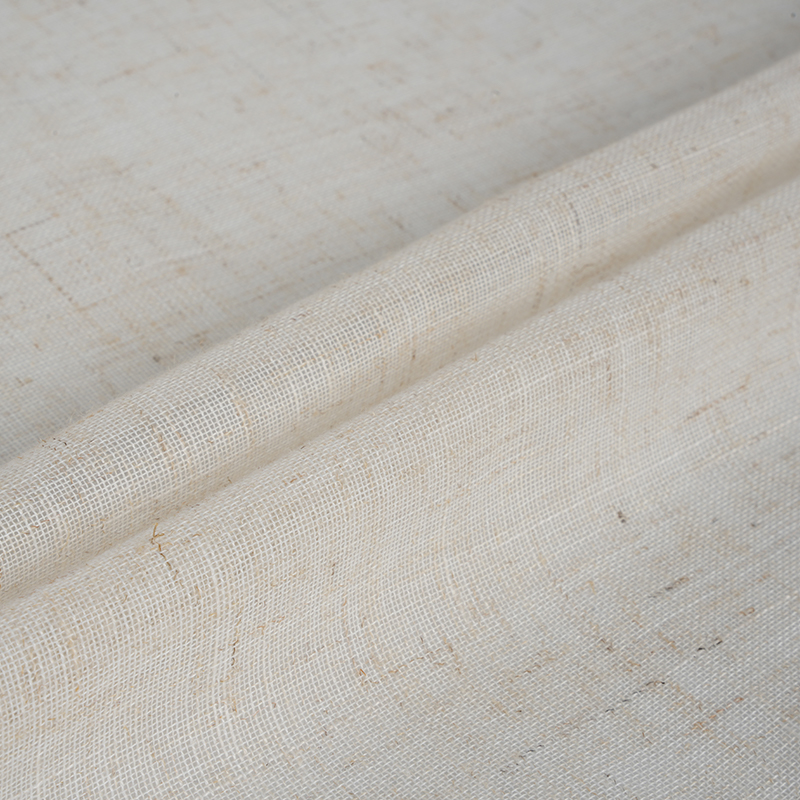 Linen-Texture Cream Illusion Sheer Curtain